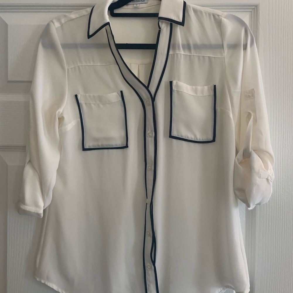 White and black blouse